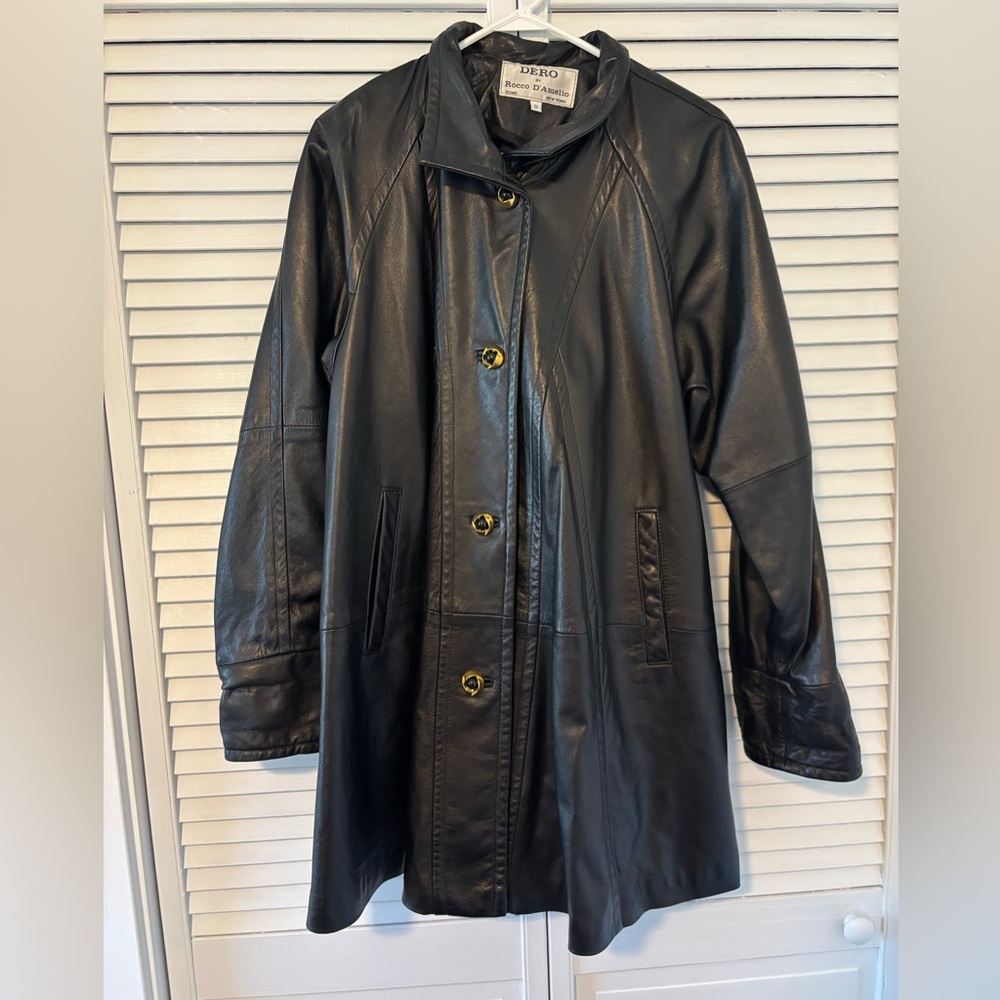 Rare Vintage DERO Rocco D’Amelio Black Leather Coat